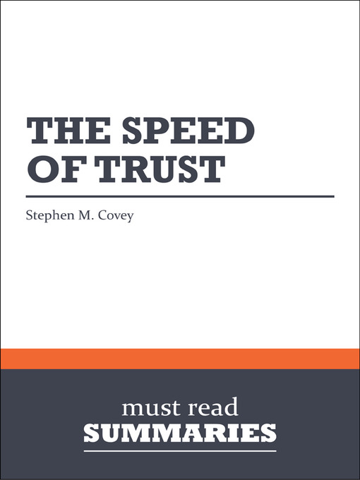 Title details for The Speed of Trust - Stephen M. Covey by Must Read Summaries - Available